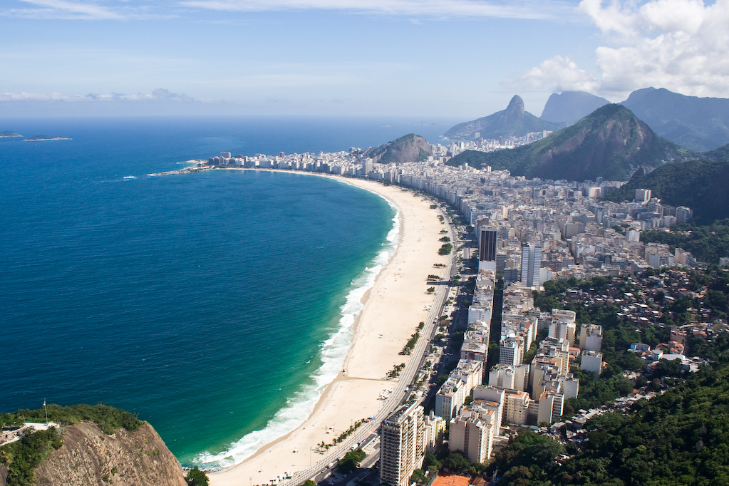 The copacabana beach of Rio de Janeiro in Brazil 
